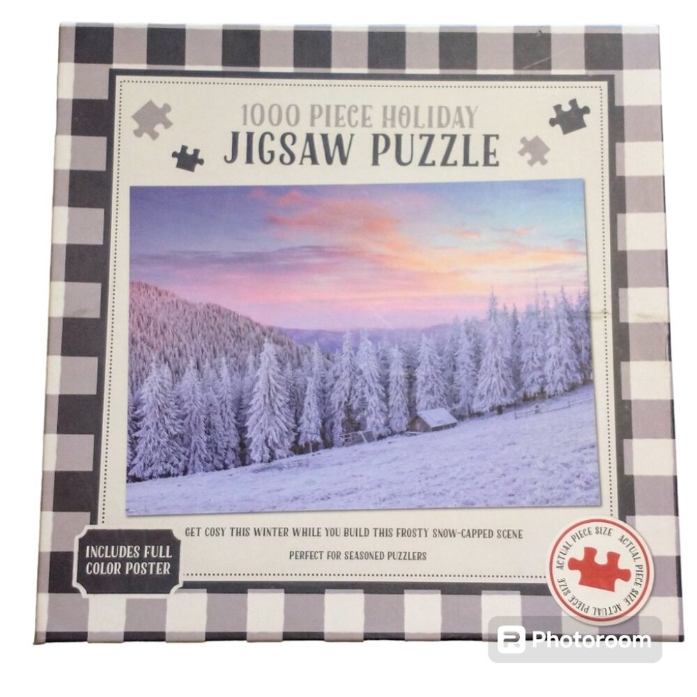 1000 Piece Jigsaw Puzzle - Winter Snow Scene - Includes Poster - From Wondershop
